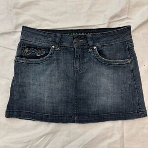 Hydraulic y2k denim mini skirt